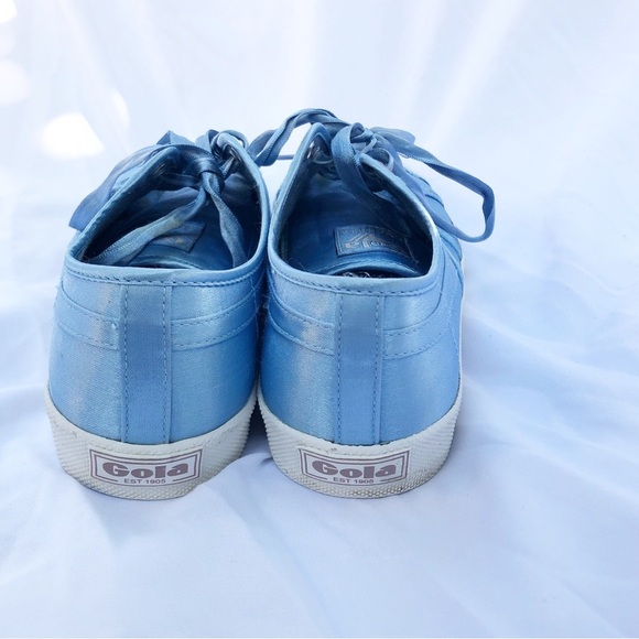 GOLA x ANTHROPOLOGIE | LIGHT BLUE/WHITE COASTER SATIN SNEAKERS SIZE 7 - Picture 5 of 8